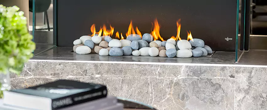 Double-Height Fireplace Design Refurbishment in Levis, Quebec